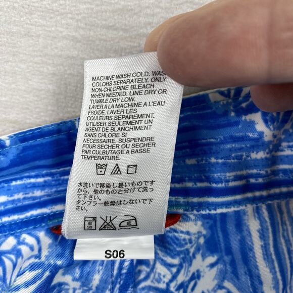 The North Face Women Sz 6 Swim Shorts Board Surf Cover Up Blue Floral Unlined - Picture 10 of 10